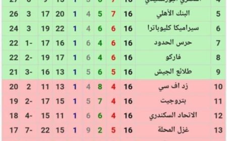 Find out the current standings of the Nile League...and the date of the Week 17 matches